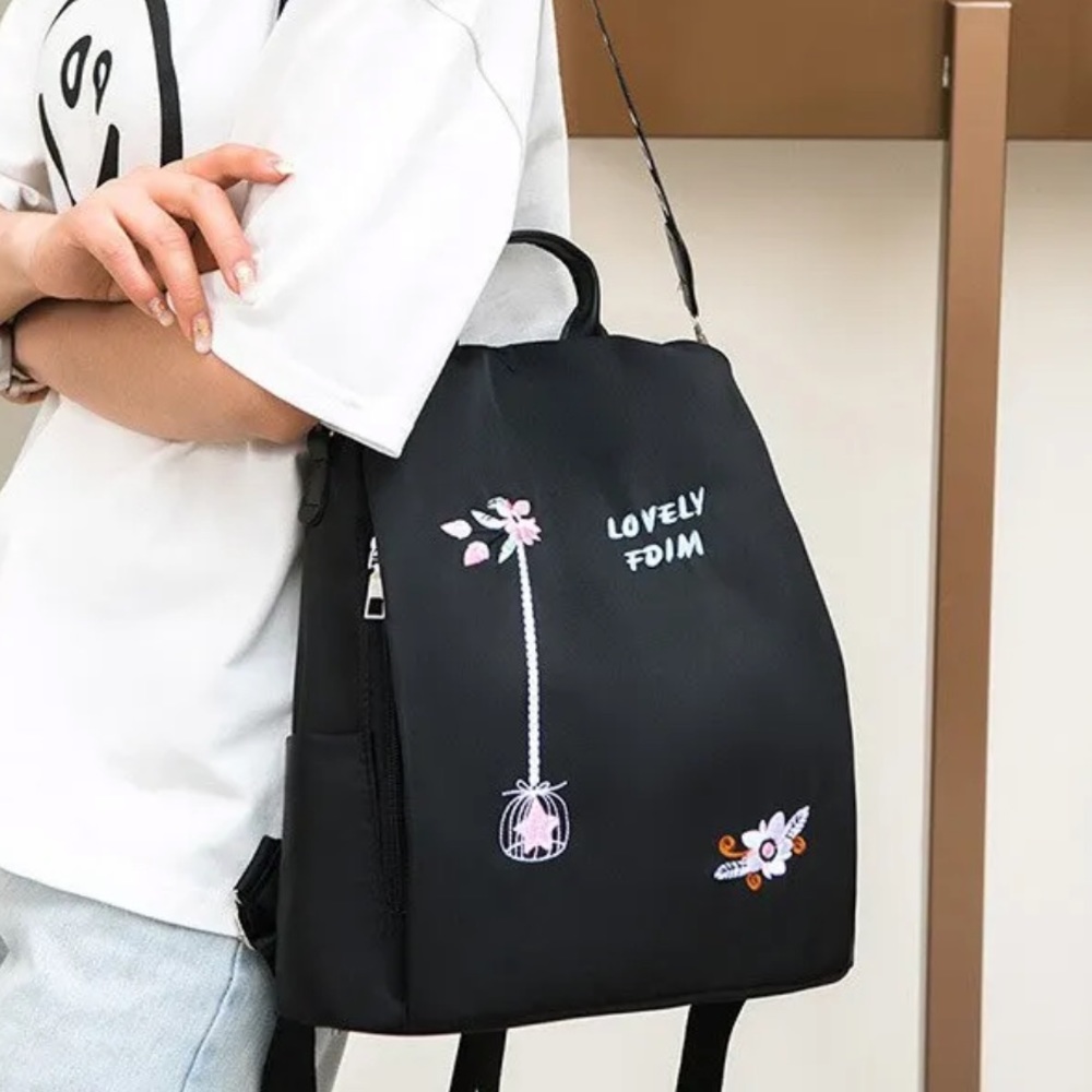 Water Resistant Women’s Backpack Embroidered Hand Bag for Daily Needs & …